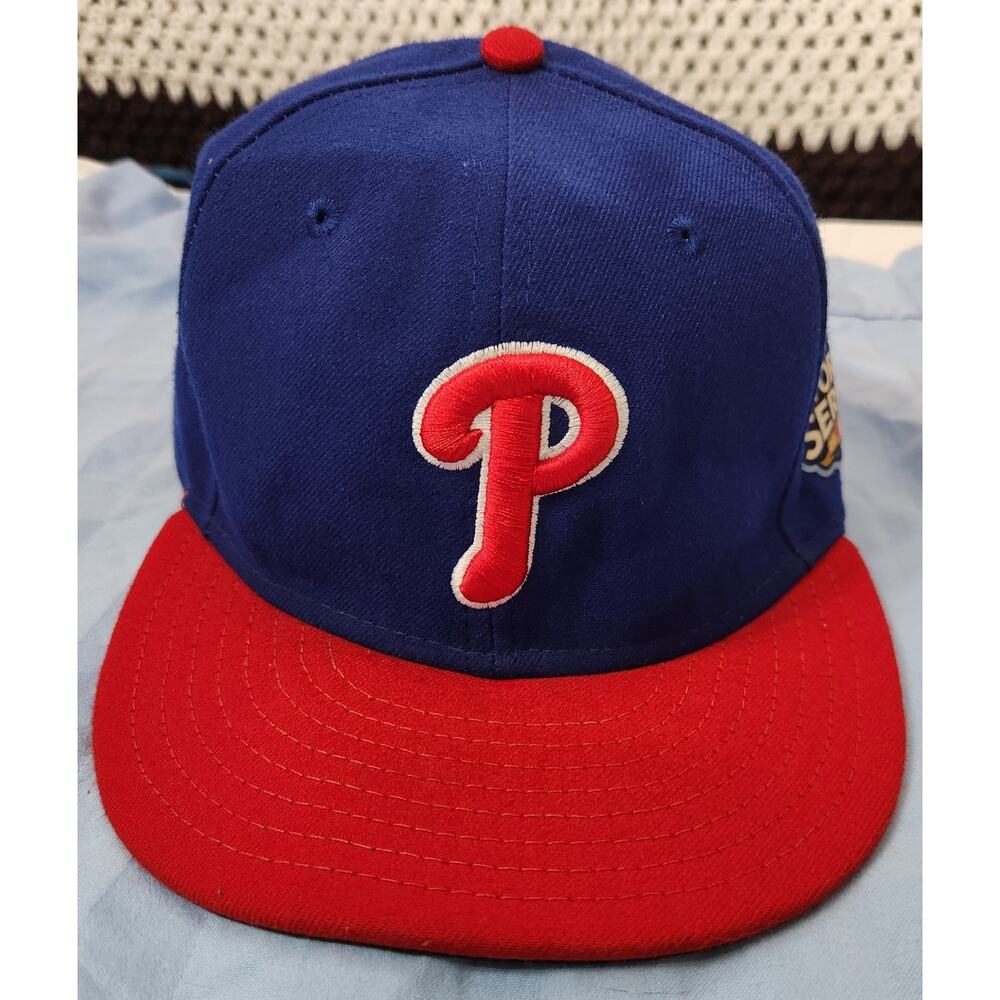 New Era Philadelphia Phillies 2009‎ World Series MLB 59FIFTY Cap Blue Red 7 3/8
